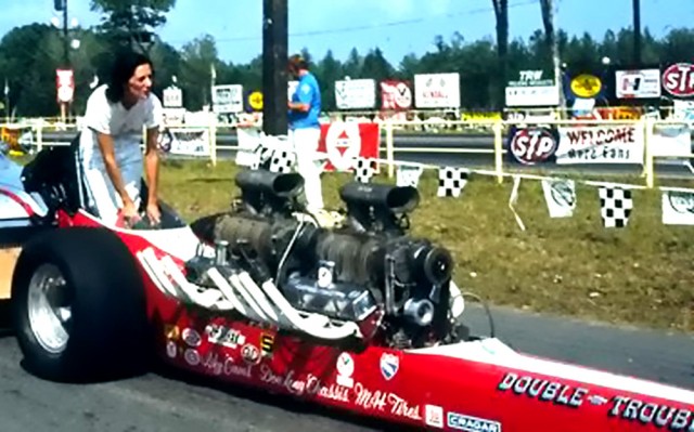 Picture of Shirley Muldowney in the Double Trouble Top Gas Dragster