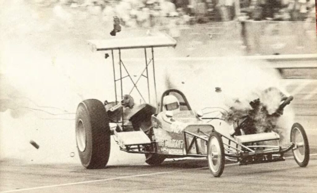 Larry Brown tosses his engine out at Tulsa