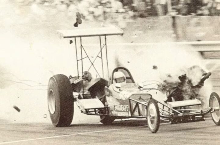 Larry Brown tosses his engine out at Tulsa